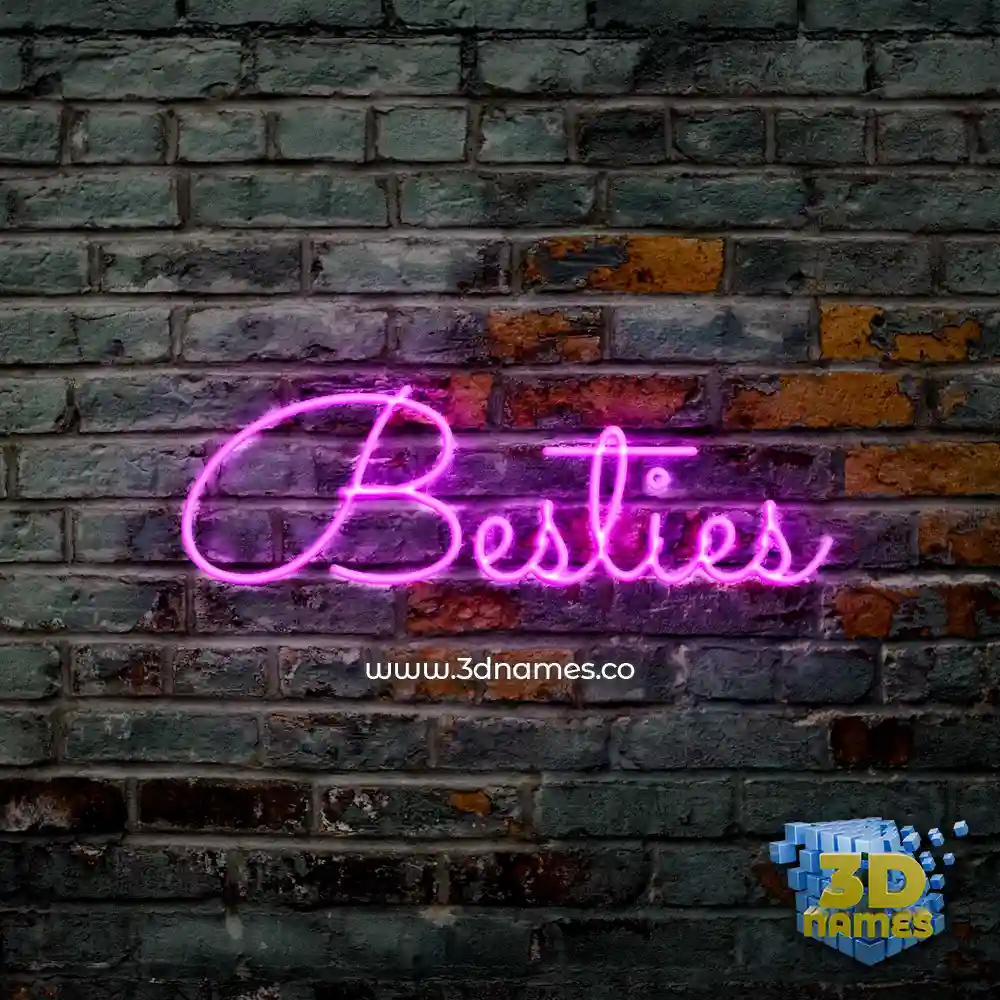besties in Pink Neon style - 3D name wallpaper