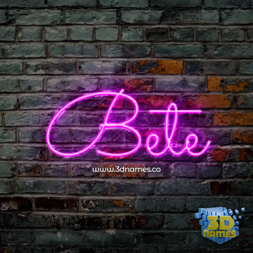 bete in Pink Neon style - 3D name wallpaper