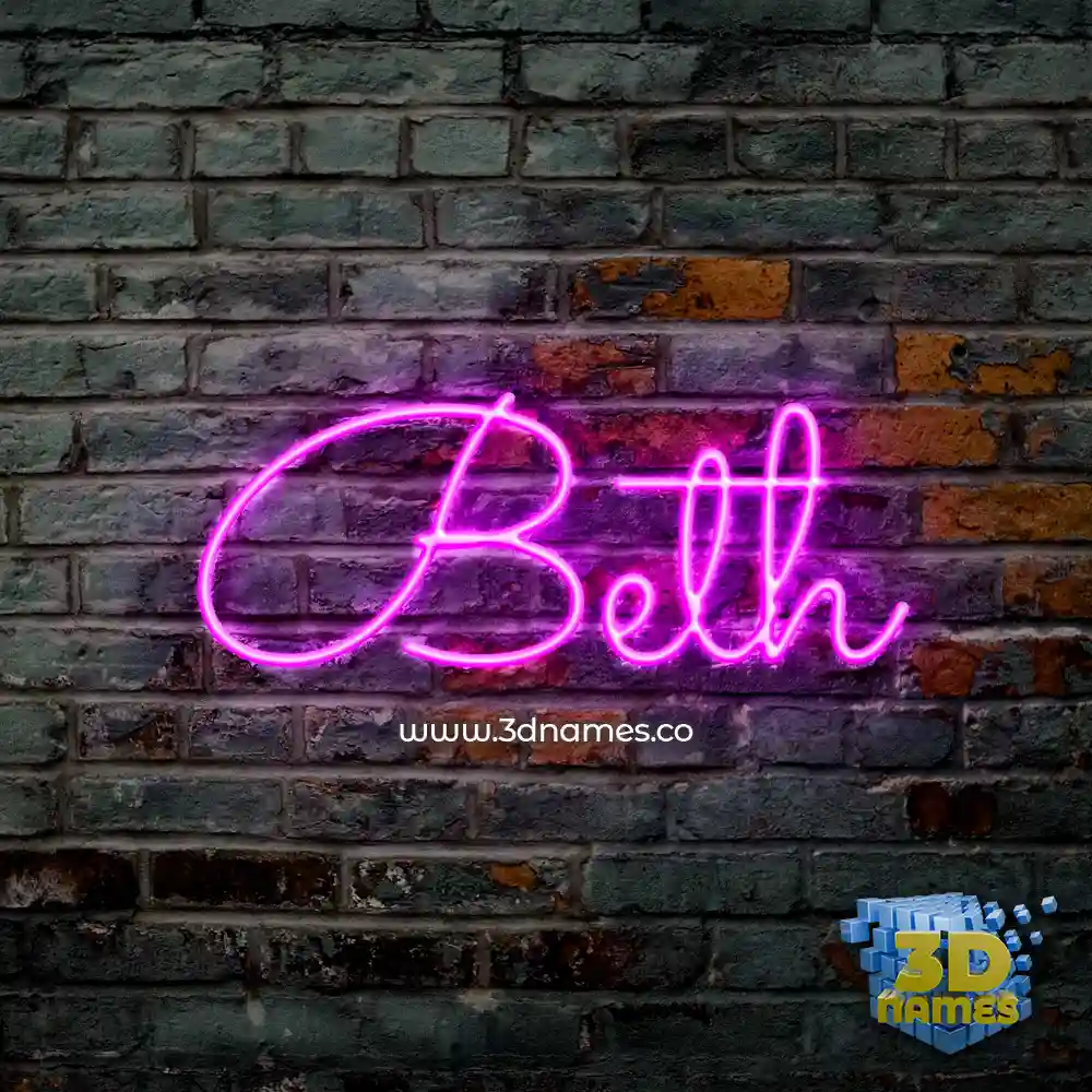 beth in Pink Neon style - 3D name wallpaper