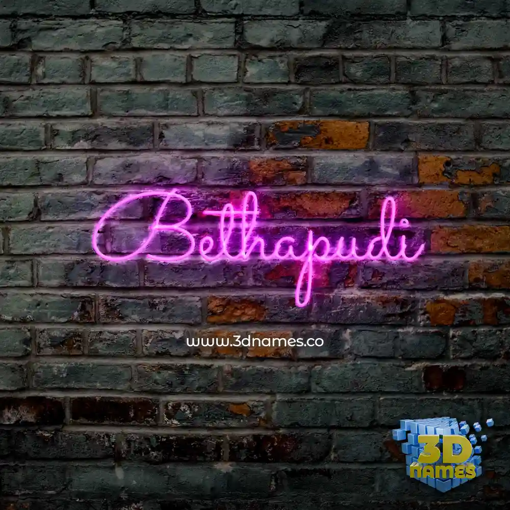 bethapudi in Pink Neon style - 3D name wallpaper