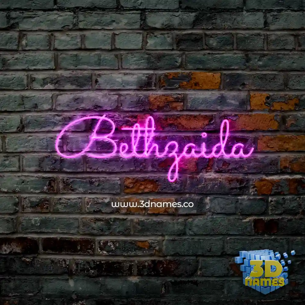 bethzaida in Pink Neon style - 3D name wallpaper