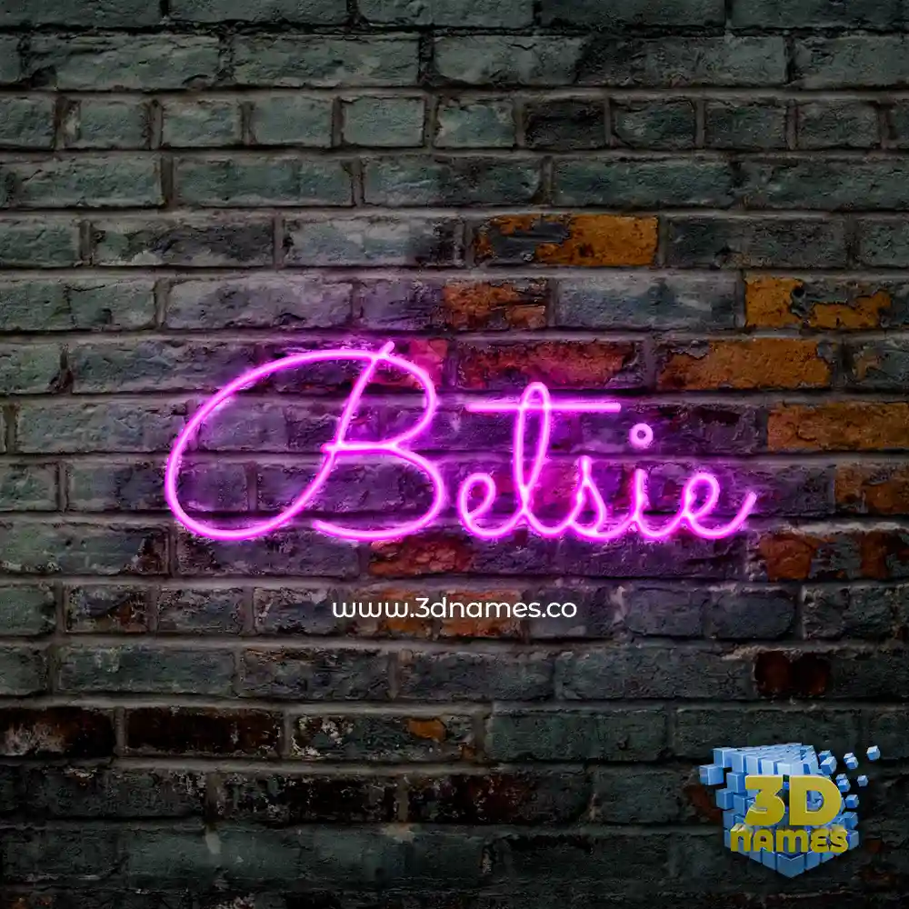 betsie in Pink Neon style - 3D name wallpaper
