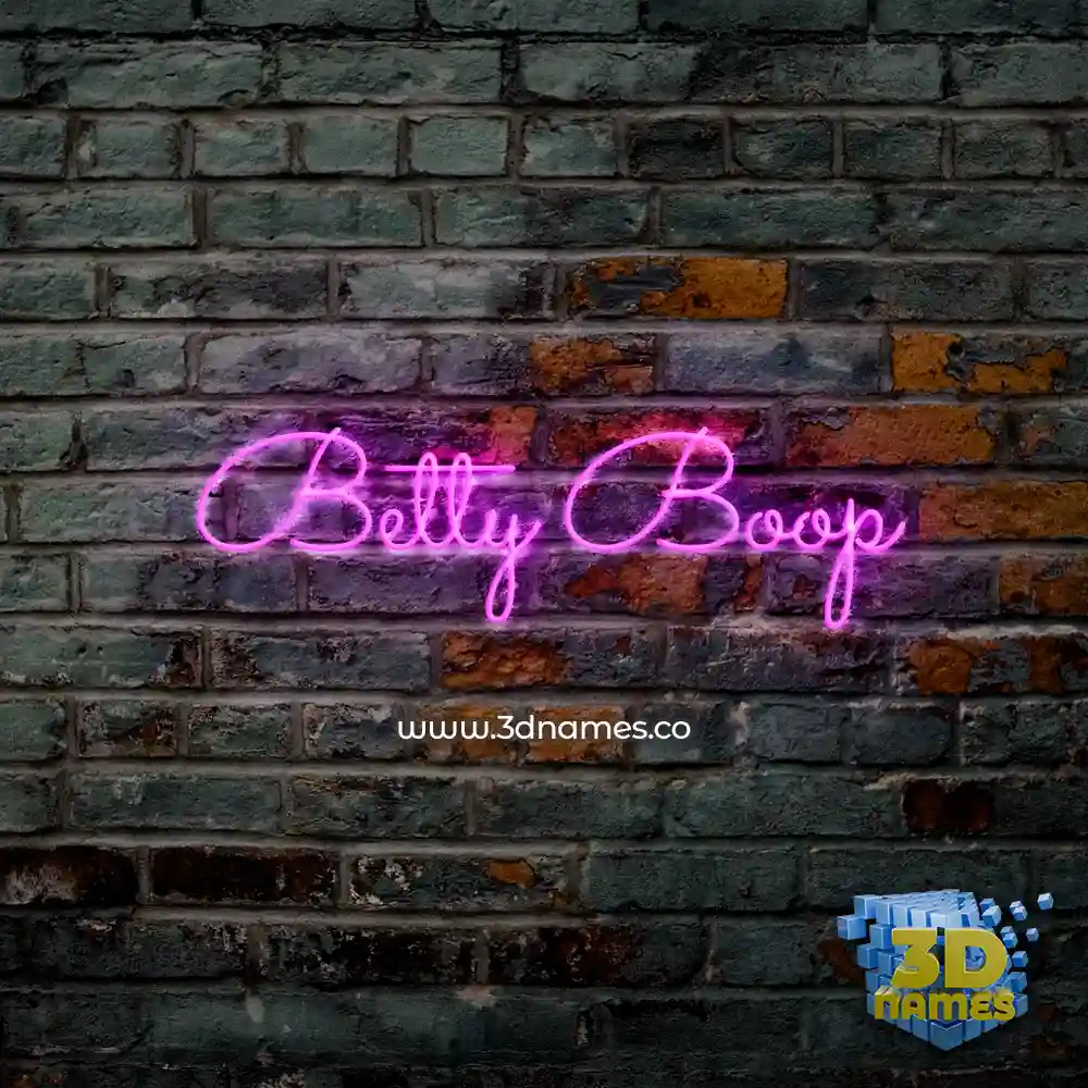 betty boop in Pink Neon style - 3D name wallpaper