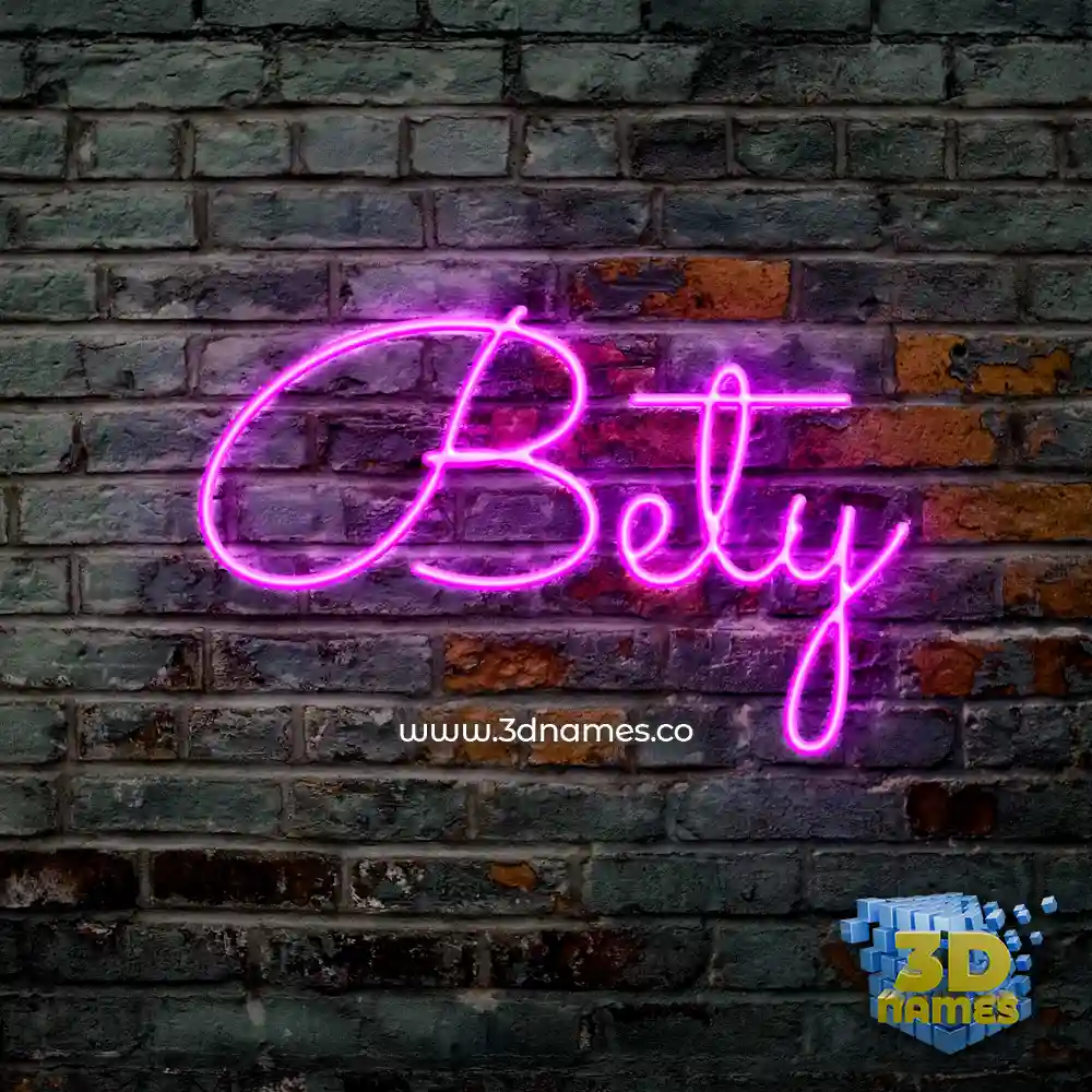 bety in Pink Neon style - 3D name wallpaper