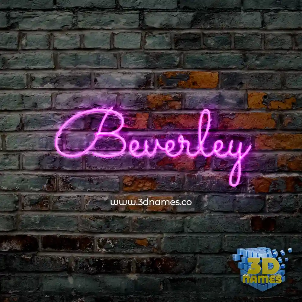 beverley in Pink Neon style - 3D name wallpaper