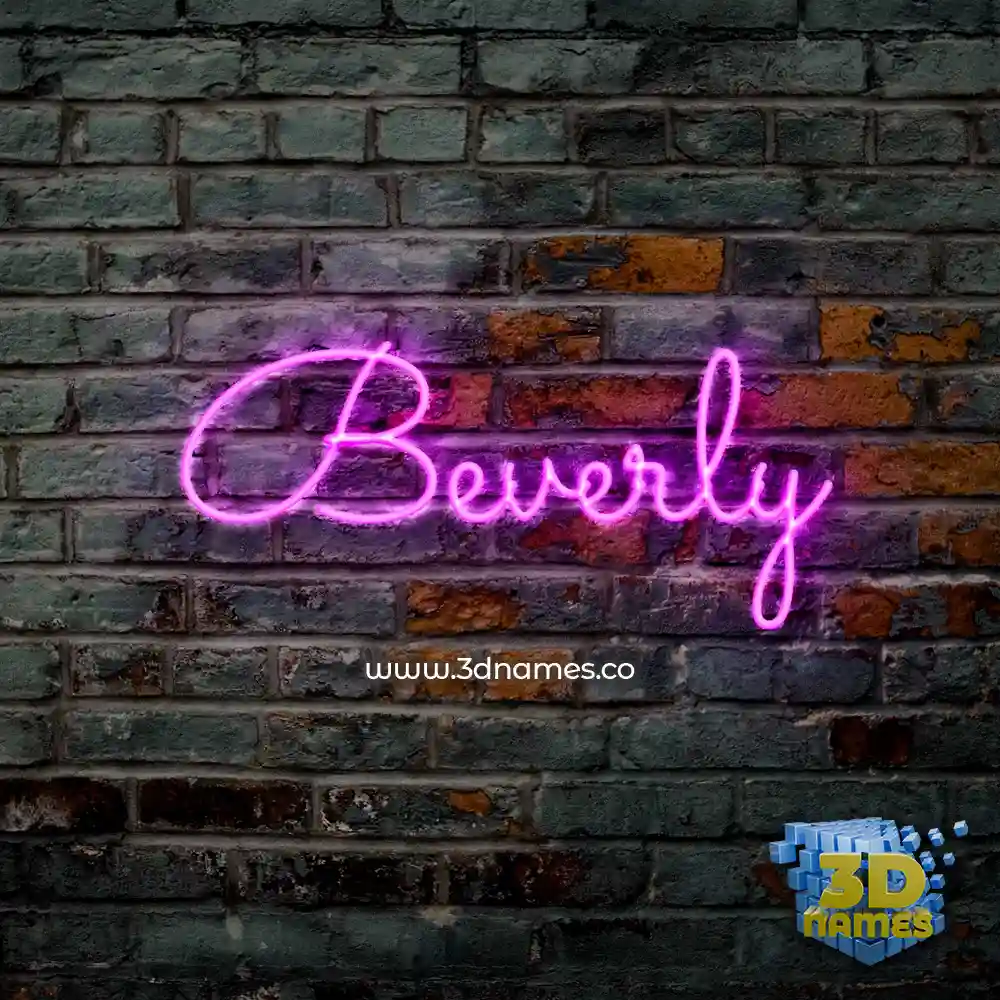 beverly in Pink Neon style - 3D name wallpaper
