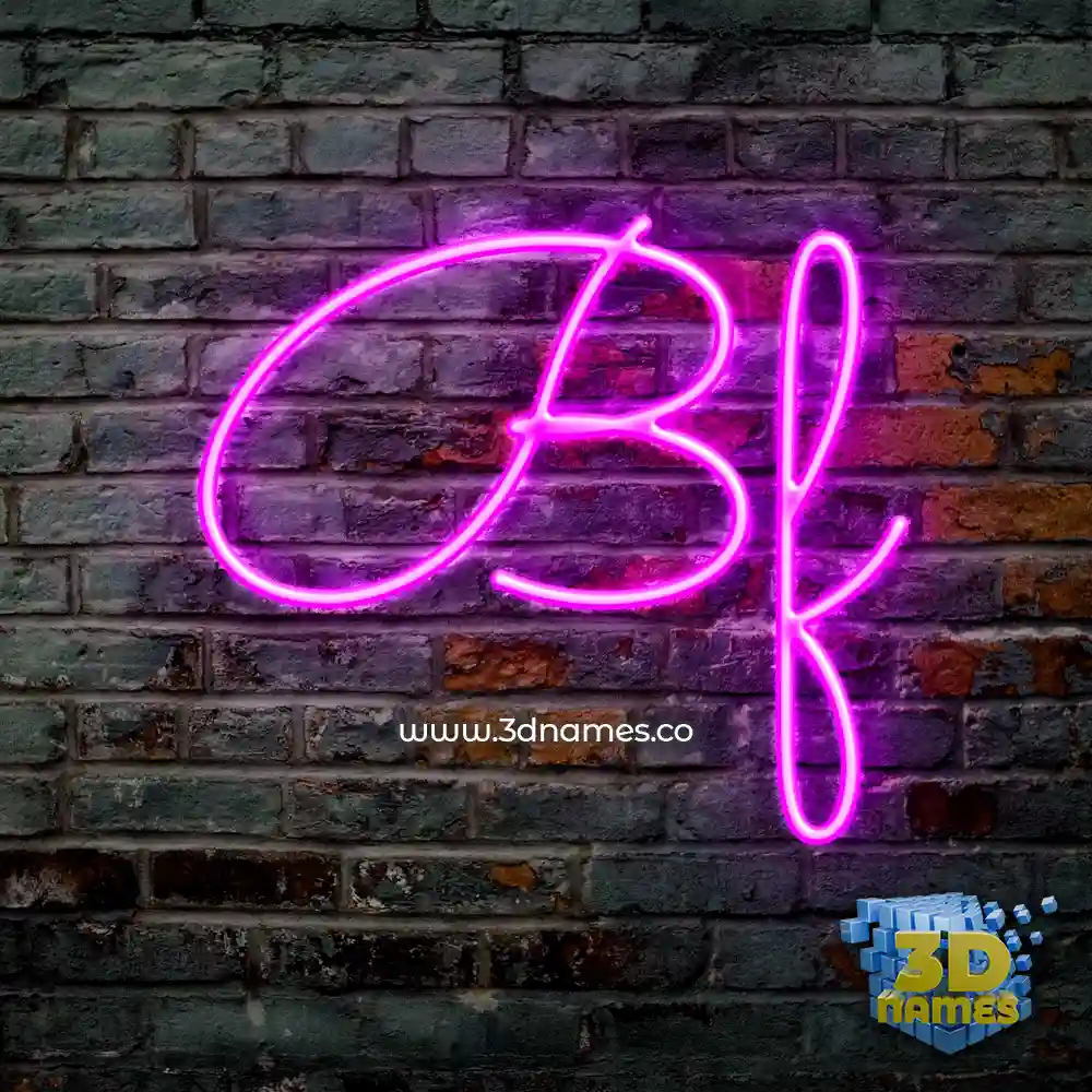 bf in Pink Neon style - 3D name wallpaper