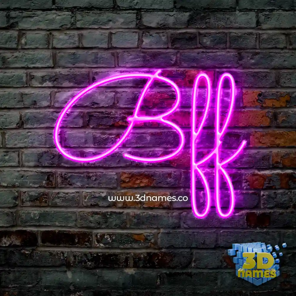 bff in Pink Neon style - 3D name wallpaper
