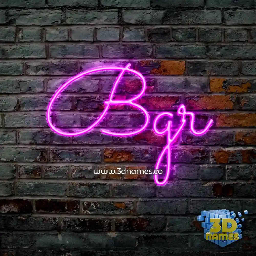 bgr in Pink Neon style - 3D name wallpaper