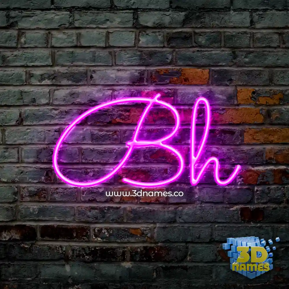 bh in Pink Neon style - 3D name wallpaper