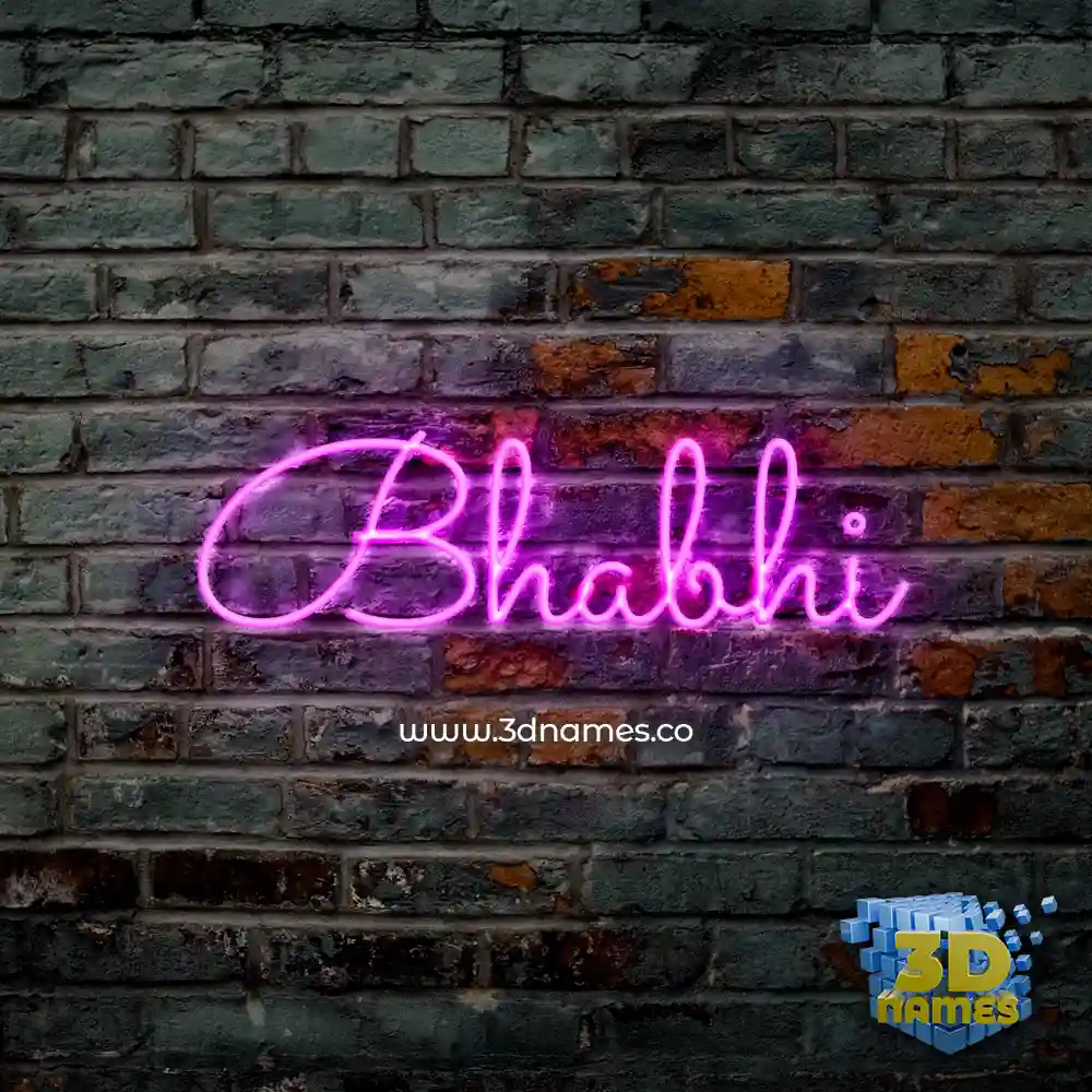 bhabhi in Pink Neon style - 3D name wallpaper