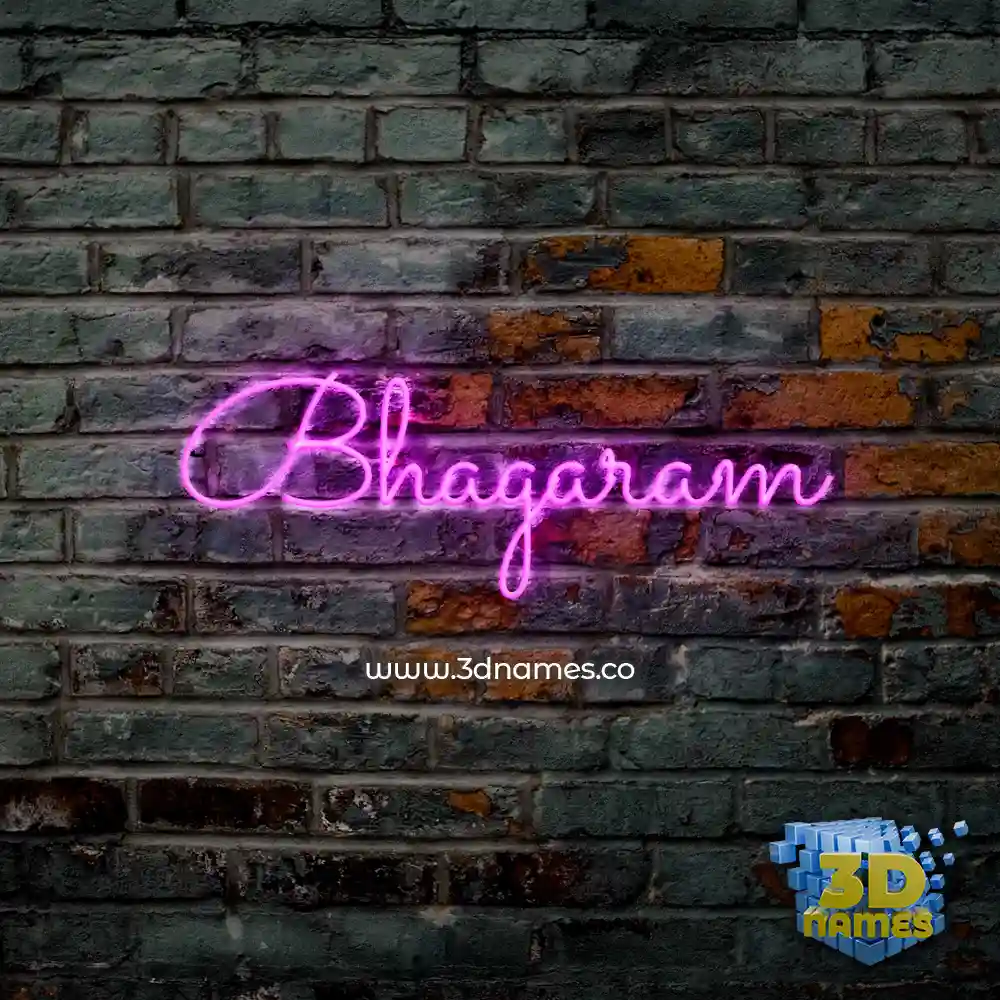 bhagaram in Pink Neon style - 3D name wallpaper