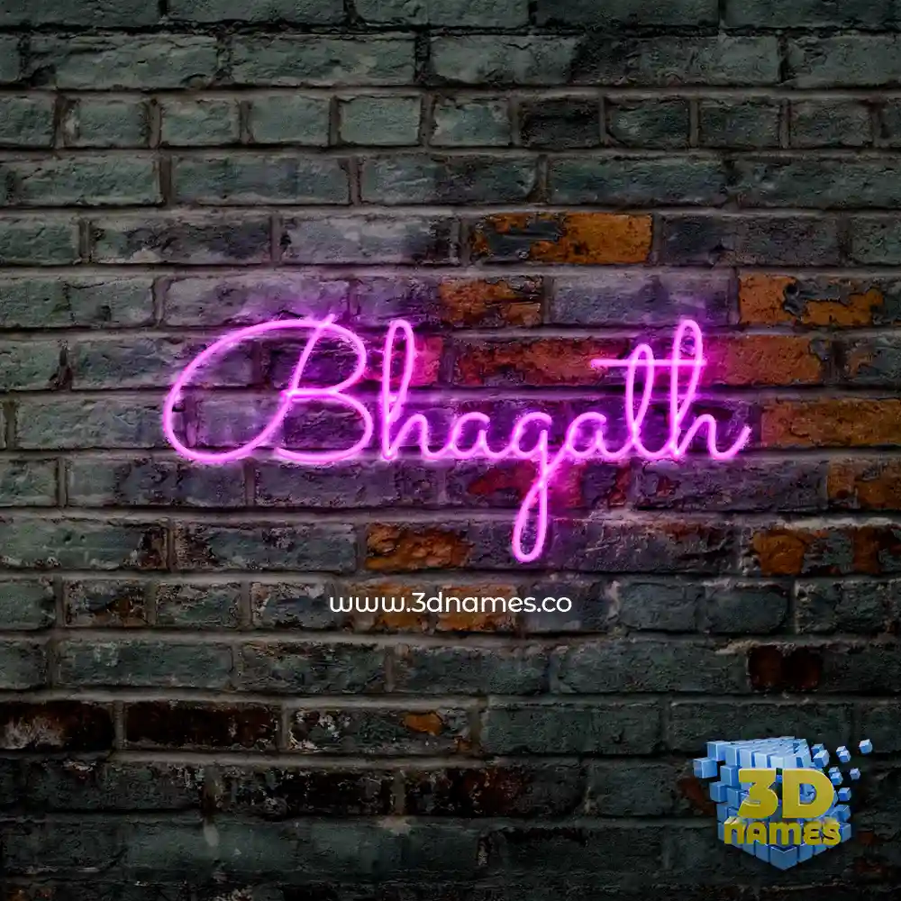 bhagath in Pink Neon style - 3D name wallpaper
