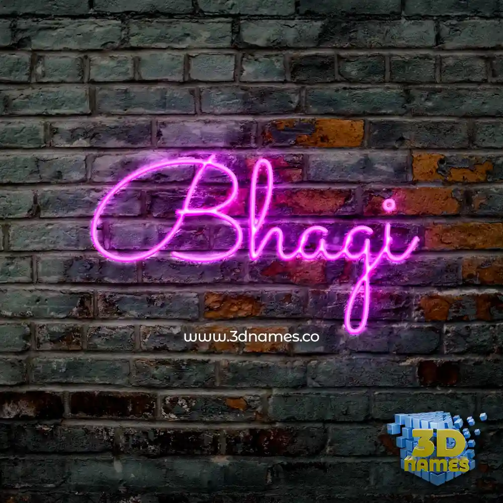 bhagi in Pink Neon style - 3D name wallpaper