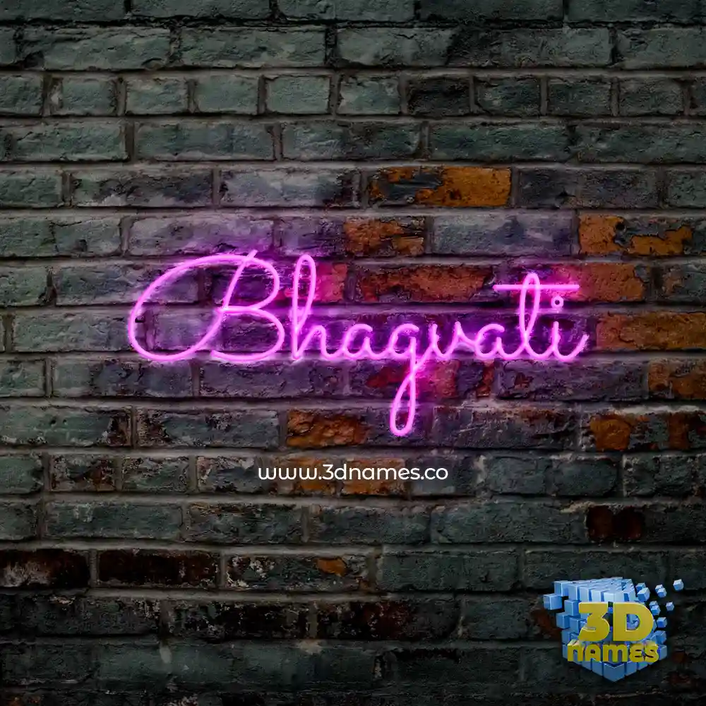 bhagvati in Pink Neon style - 3D name wallpaper