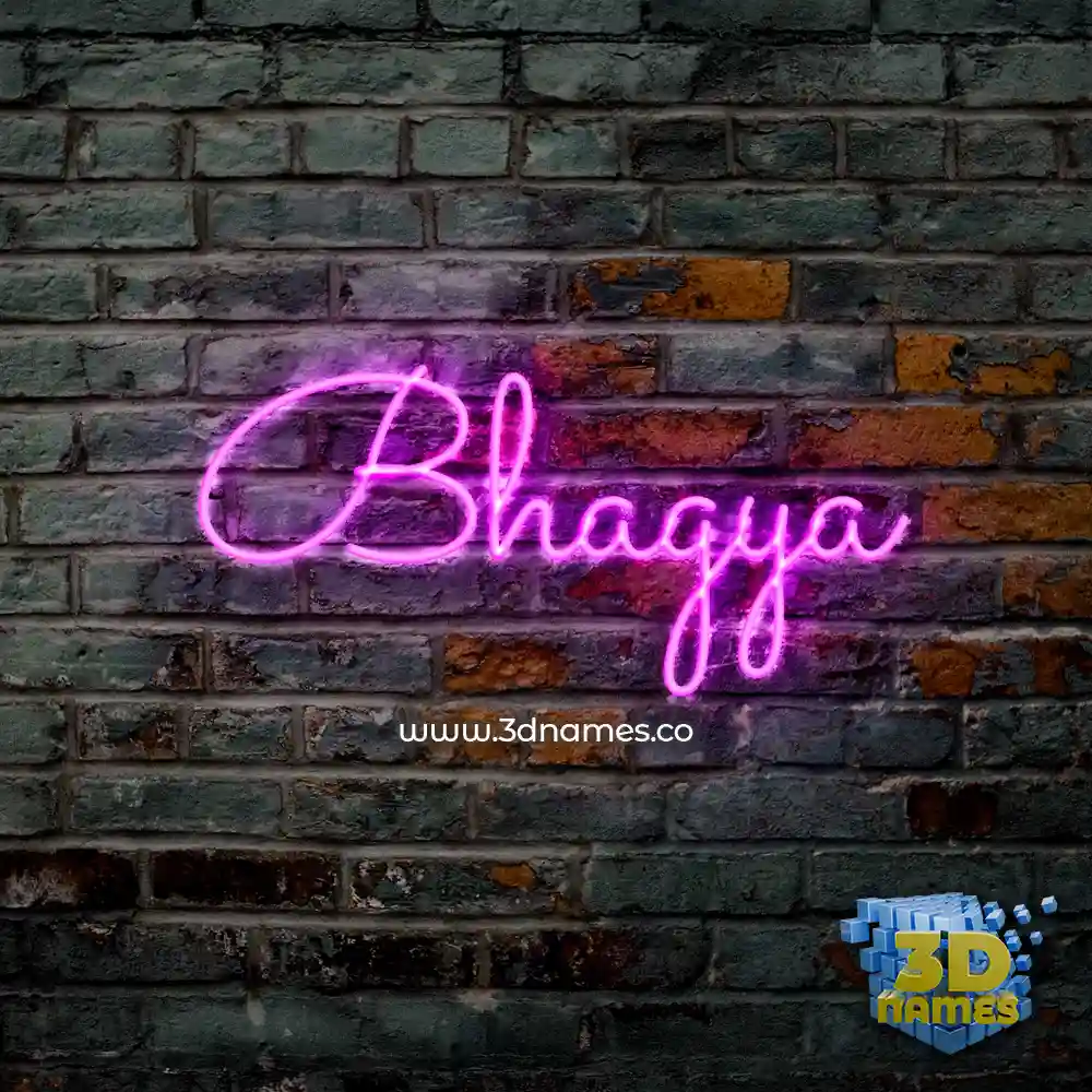 bhagya in Pink Neon style - 3D name wallpaper