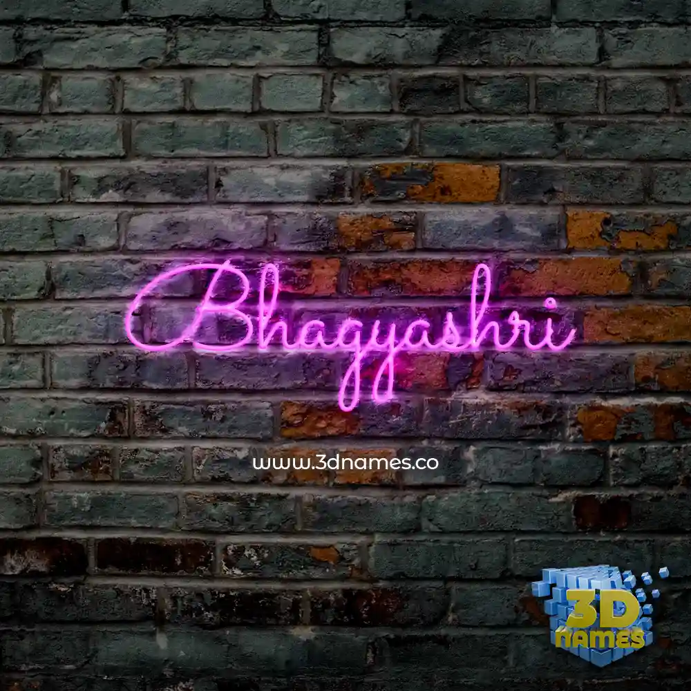 bhagyashri in Pink Neon style - 3D name wallpaper