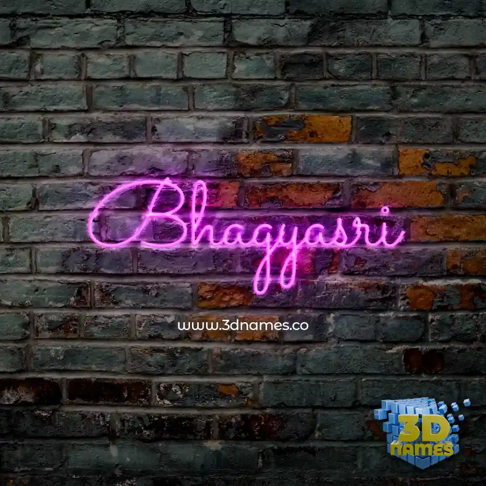 bhagyasri in Pink Neon style - 3D name wallpaper