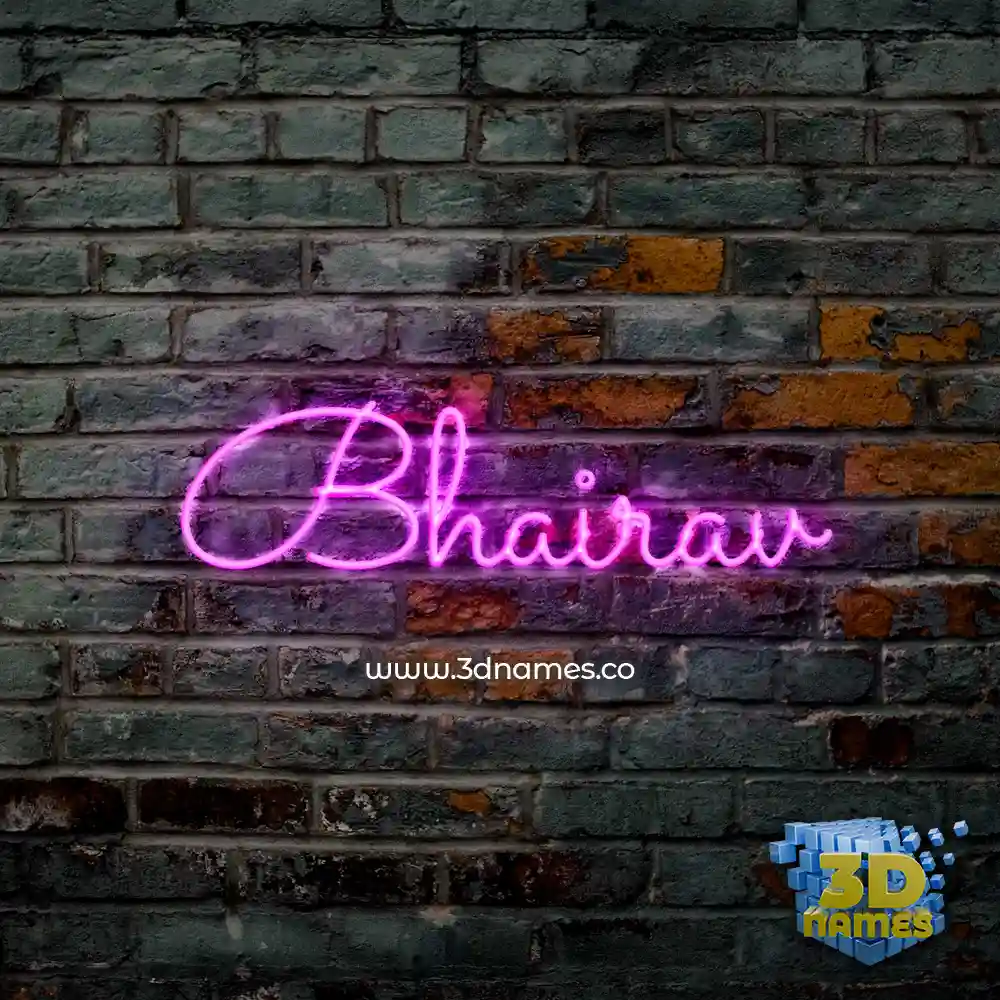 bhairav in Pink Neon style - 3D name wallpaper