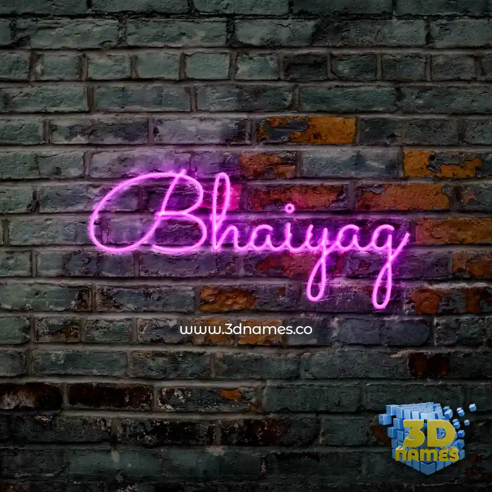 bhaiyag in Pink Neon style - 3D name wallpaper