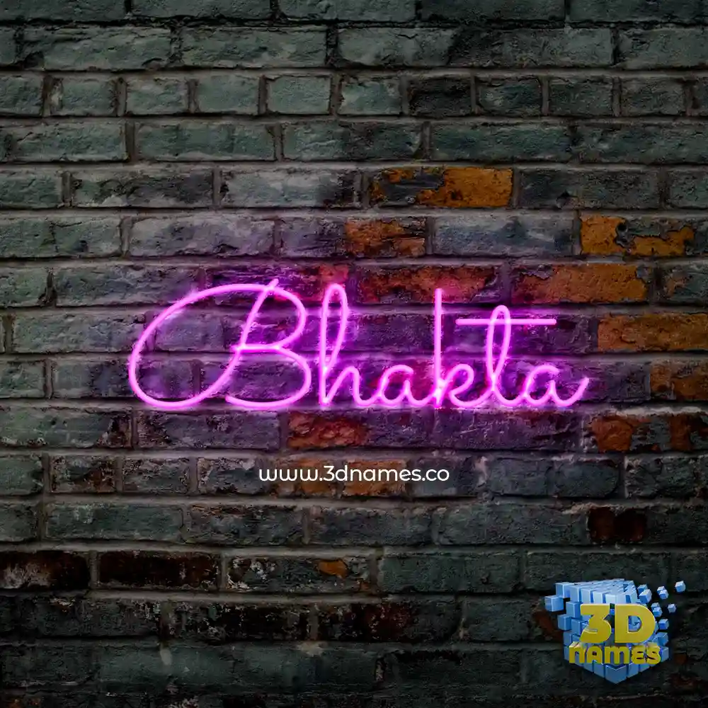 bhakta in Pink Neon style - 3D name wallpaper