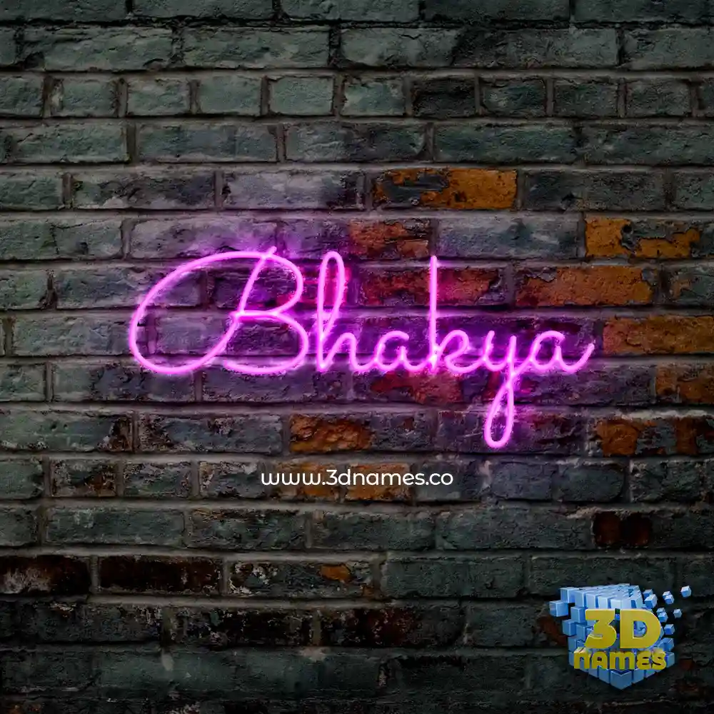 bhakya in Pink Neon style - 3D name wallpaper