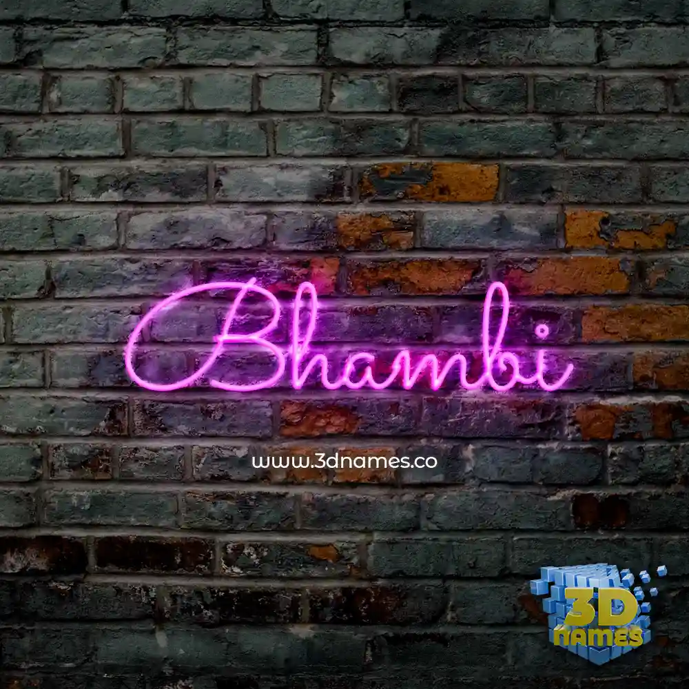 bhambi in Pink Neon style - 3D name wallpaper