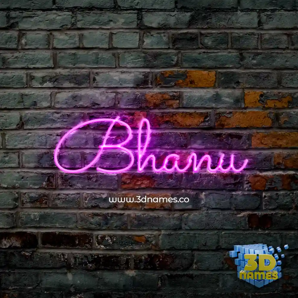 bhanu in Pink Neon style - 3D name wallpaper