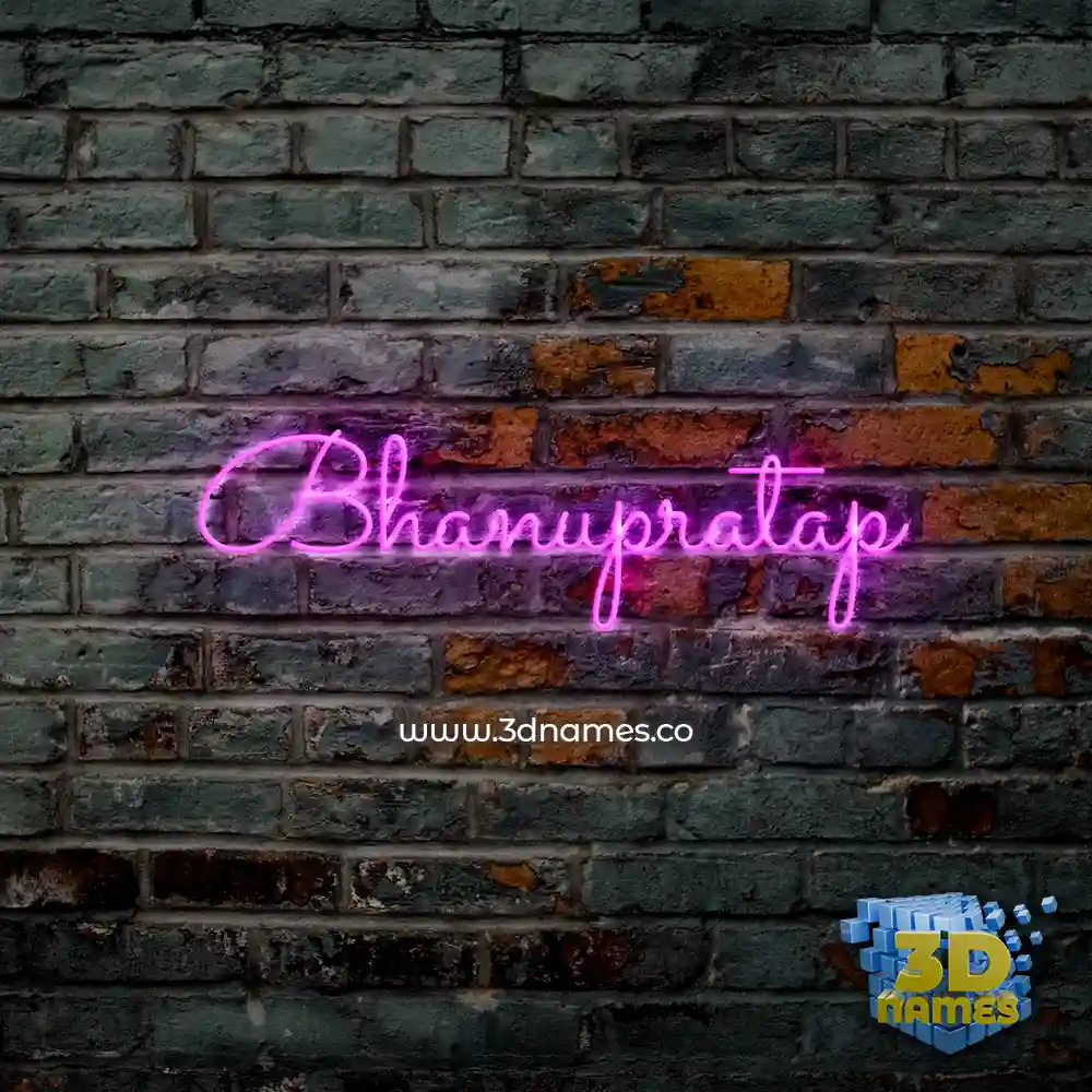 bhanupratap in Pink Neon style - 3D name wallpaper