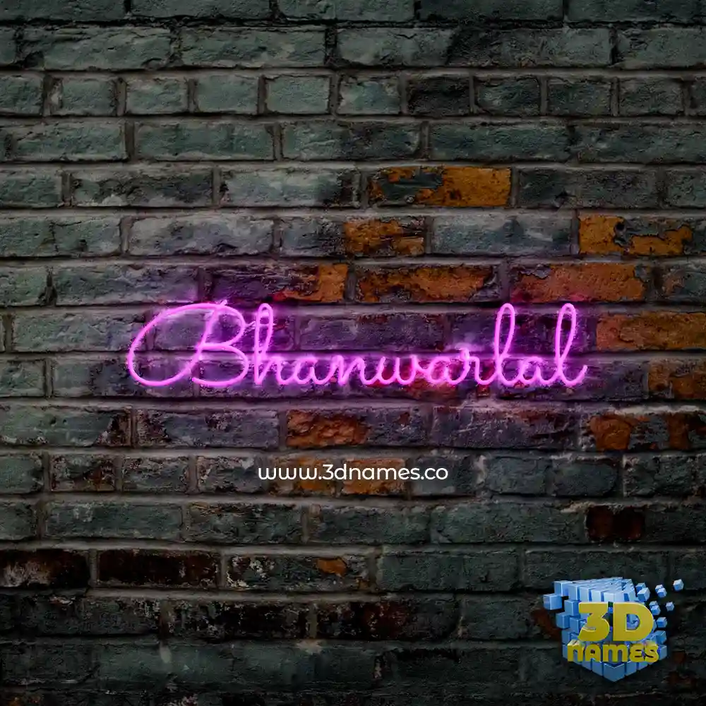 bhanwarlal in Pink Neon style - 3D name wallpaper