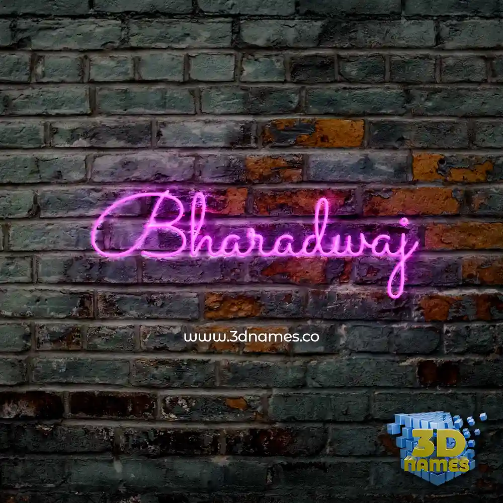 bharadwaj in Pink Neon style - 3D name wallpaper