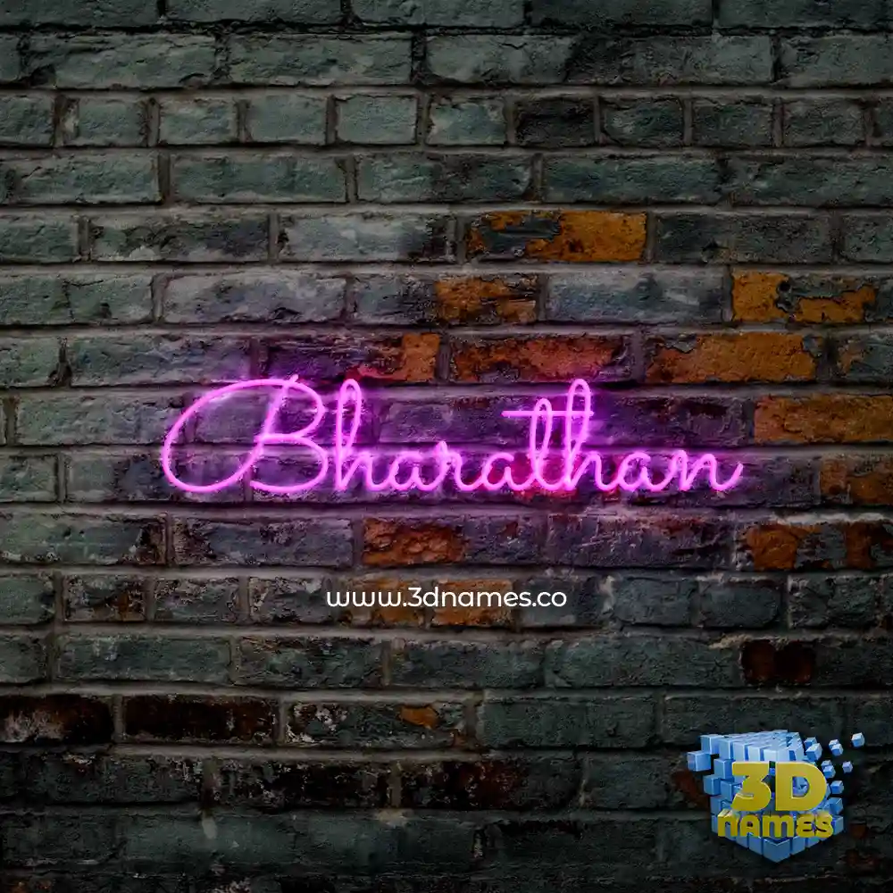 bharathan in Pink Neon style - 3D name wallpaper