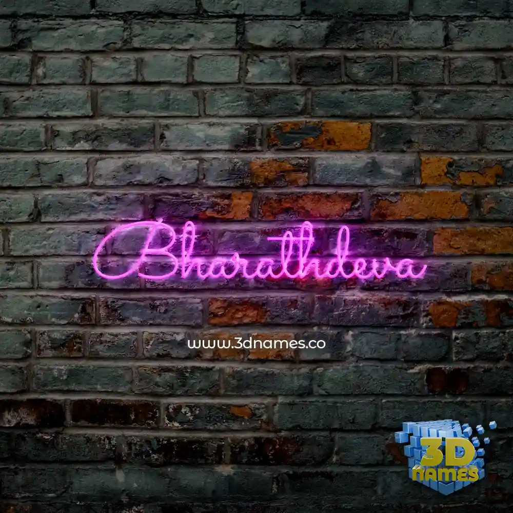 bharathdeva in Pink Neon style - 3D name wallpaper