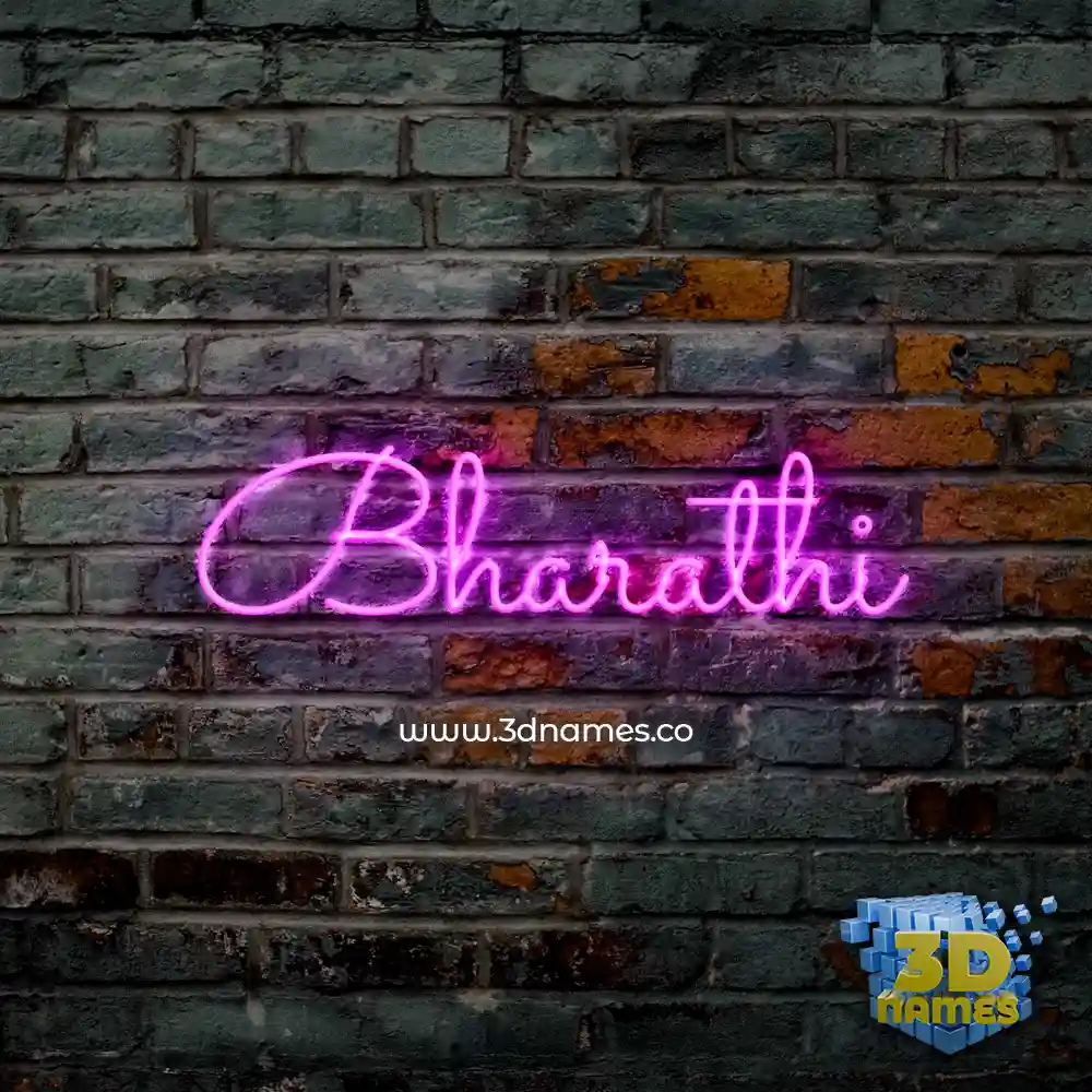 bharathi in Pink Neon style - 3D name wallpaper
