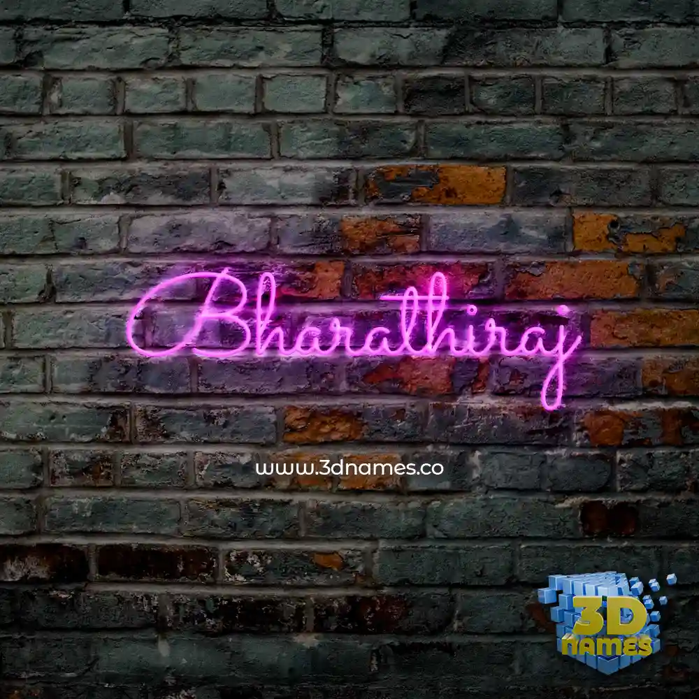bharathiraj in Pink Neon style - 3D name wallpaper