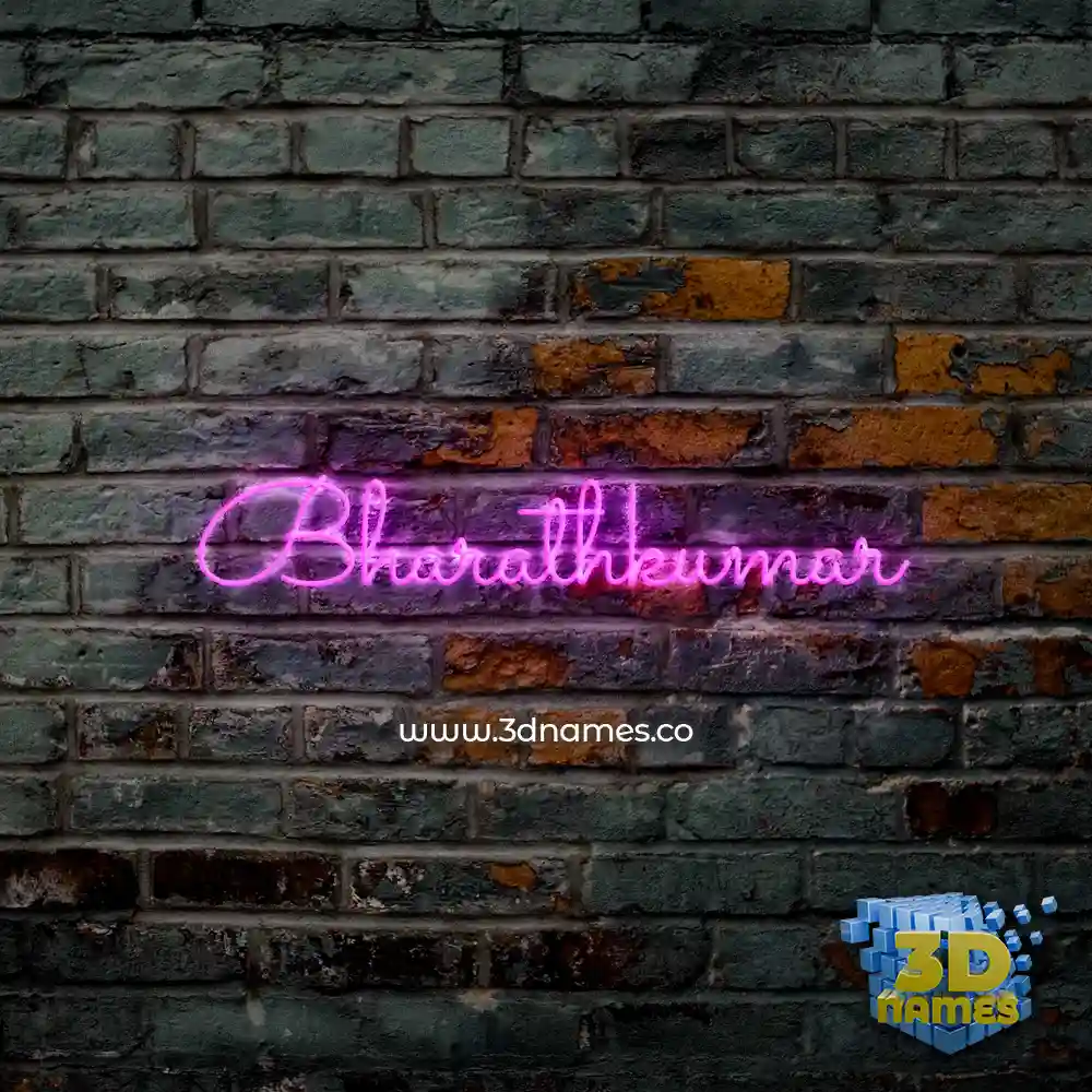bharathkumar in Pink Neon style - 3D name wallpaper