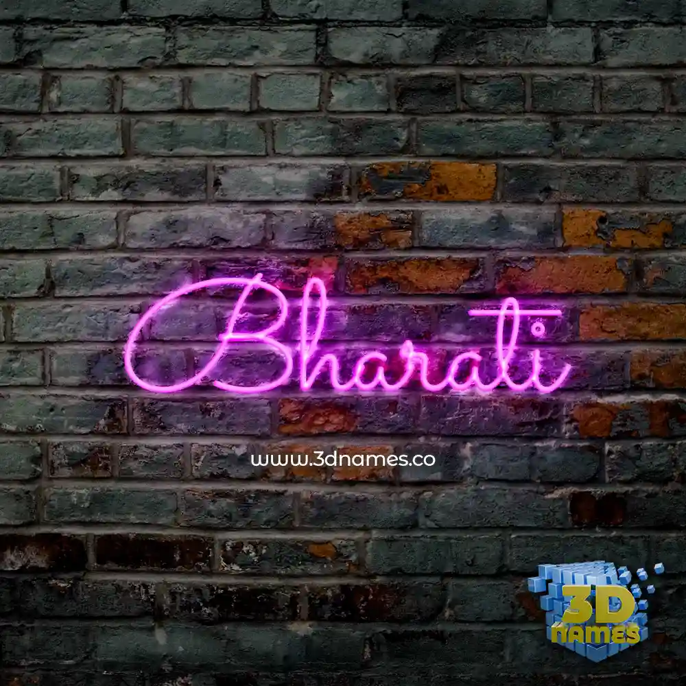 bharati in Pink Neon style - 3D name wallpaper
