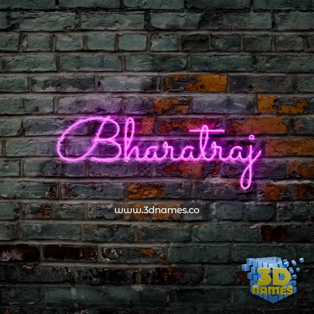 bharatraj in Pink Neon style - 3D name wallpaper