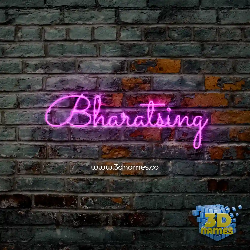 bharatsing in Pink Neon style - 3D name wallpaper