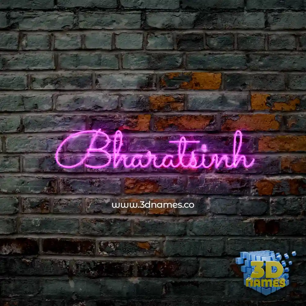 bharatsinh in Pink Neon style - 3D name wallpaper