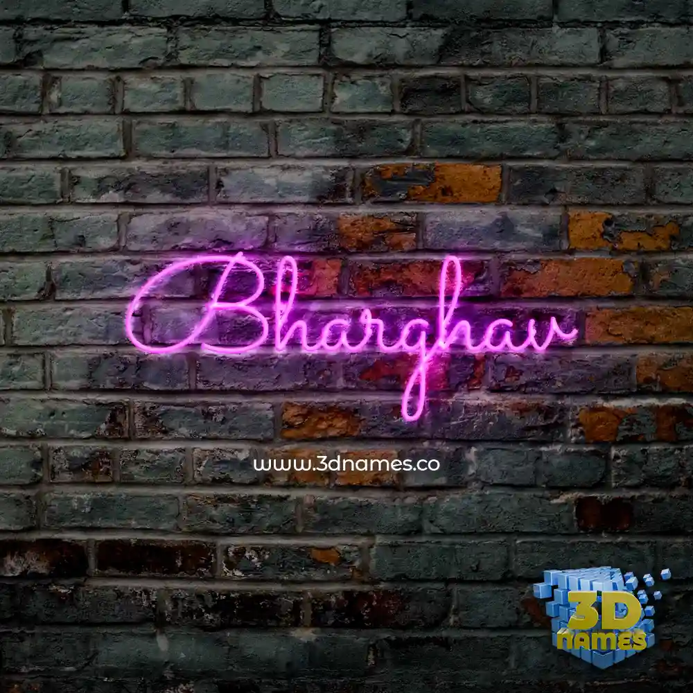 bharghav in Pink Neon style - 3D name wallpaper