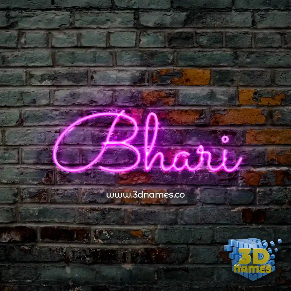 bhari in Pink Neon style - 3D name wallpaper