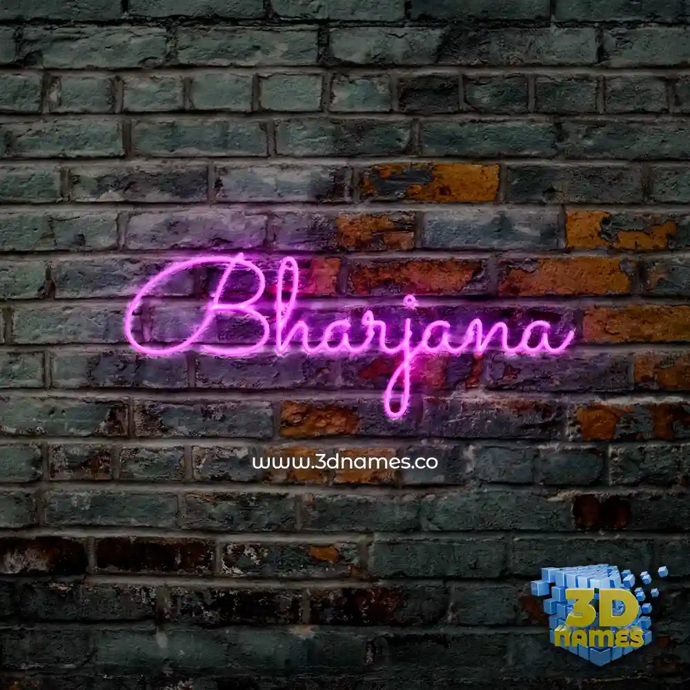 bharjana in Pink Neon style - 3D name wallpaper