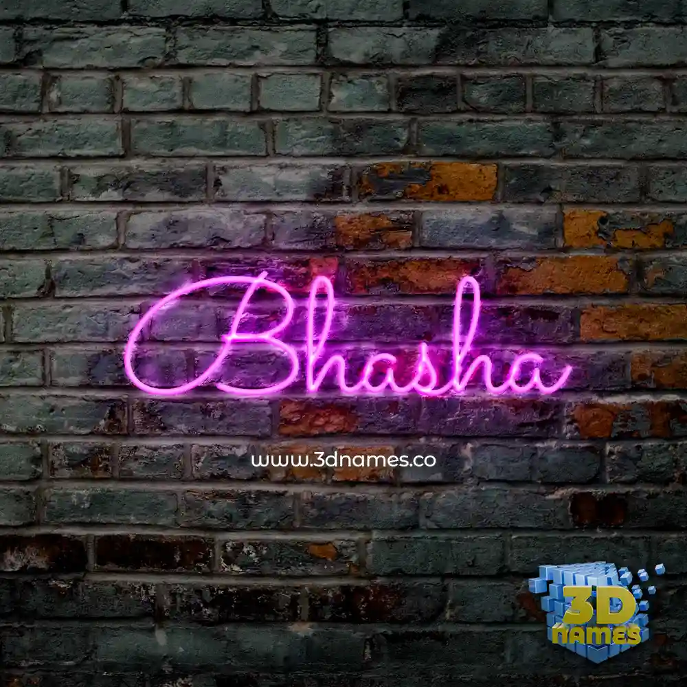 bhasha in Pink Neon style - 3D name wallpaper