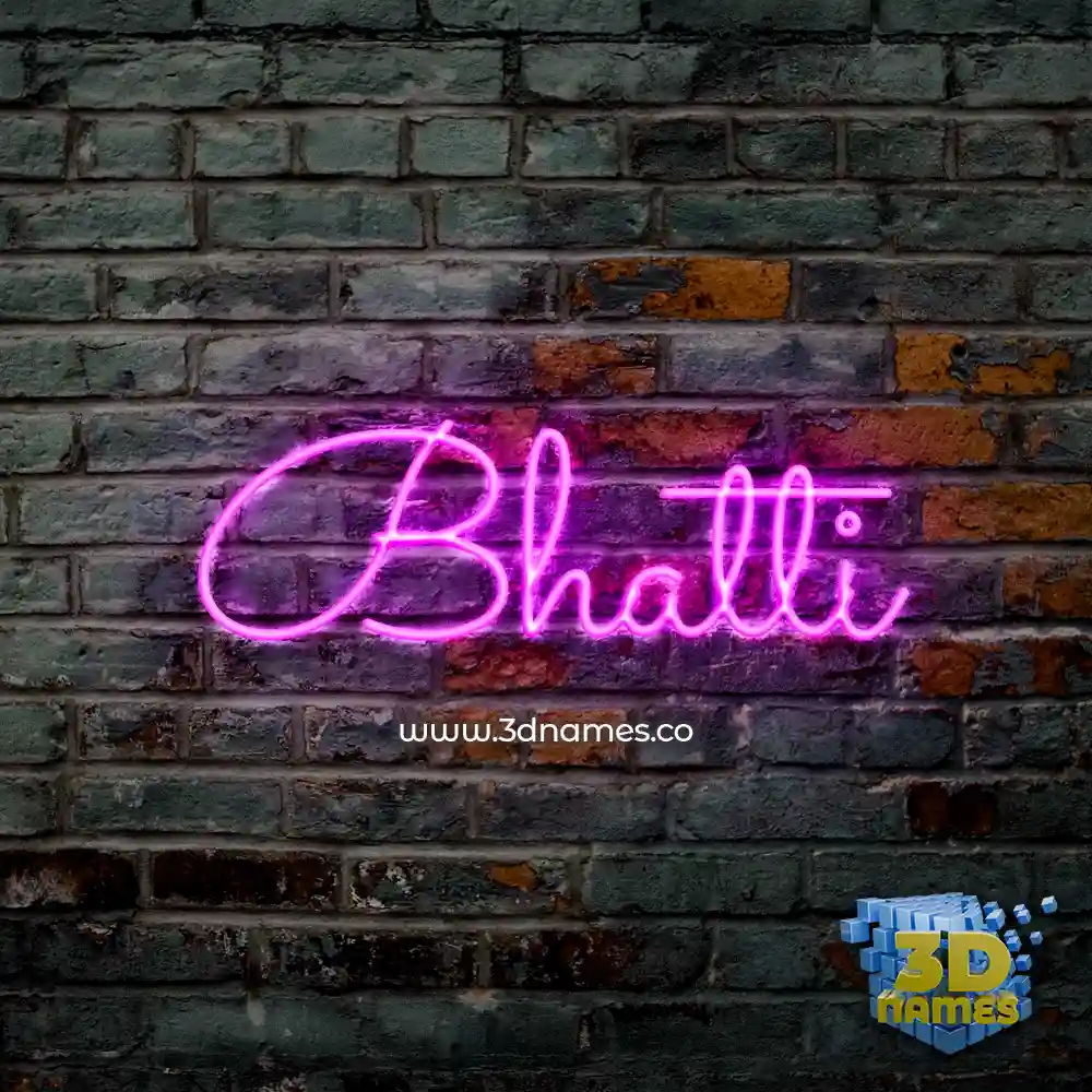 bhatti in Pink Neon style - 3D name wallpaper
