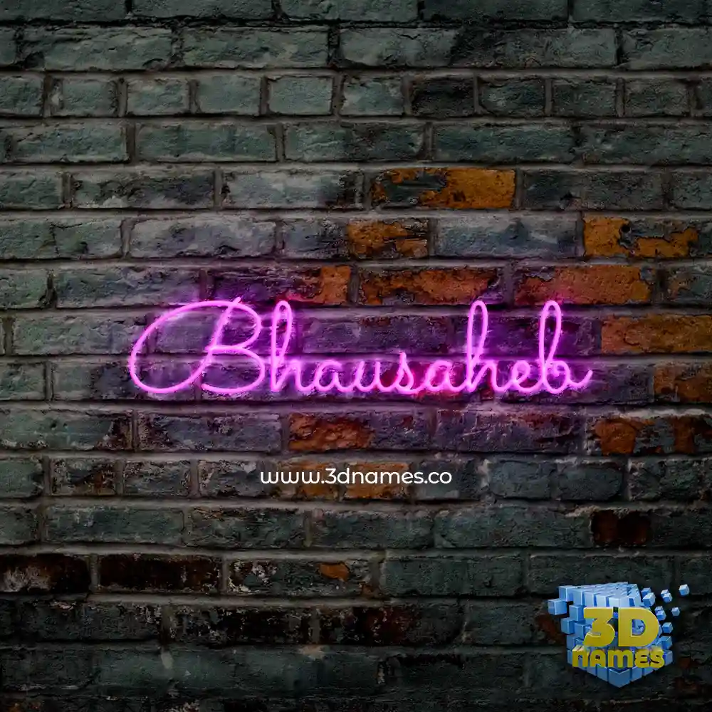 bhausaheb in Pink Neon style - 3D name wallpaper