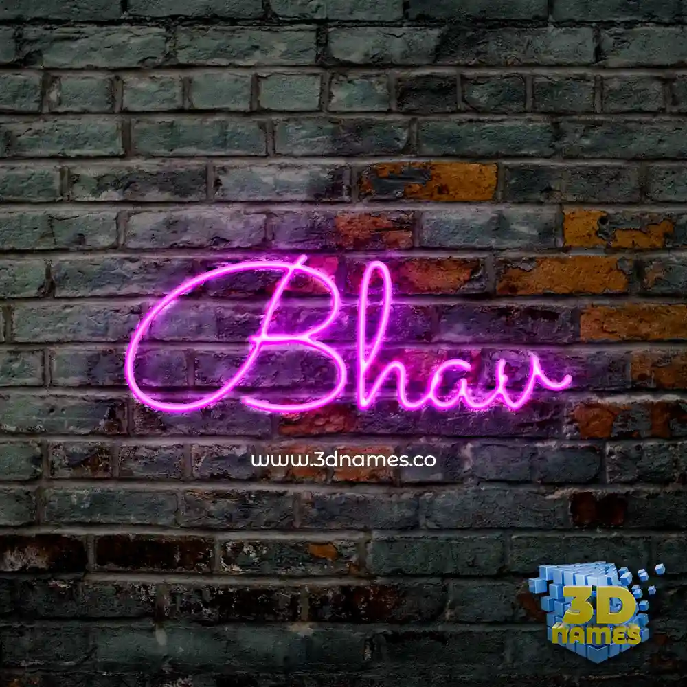 bhav in Pink Neon style - 3D name wallpaper