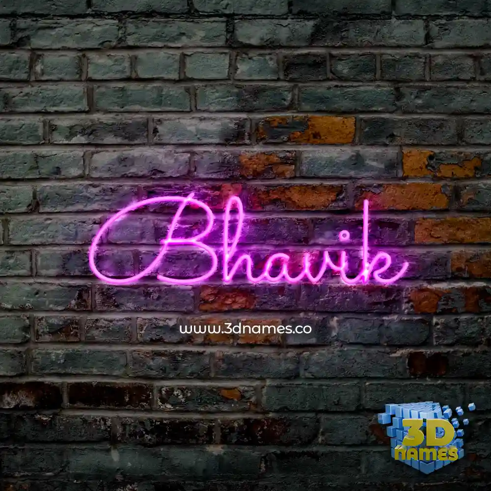 bhavik in Pink Neon style - 3D name wallpaper