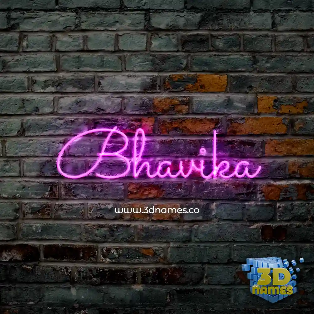 bhavika in Pink Neon style - 3D name wallpaper