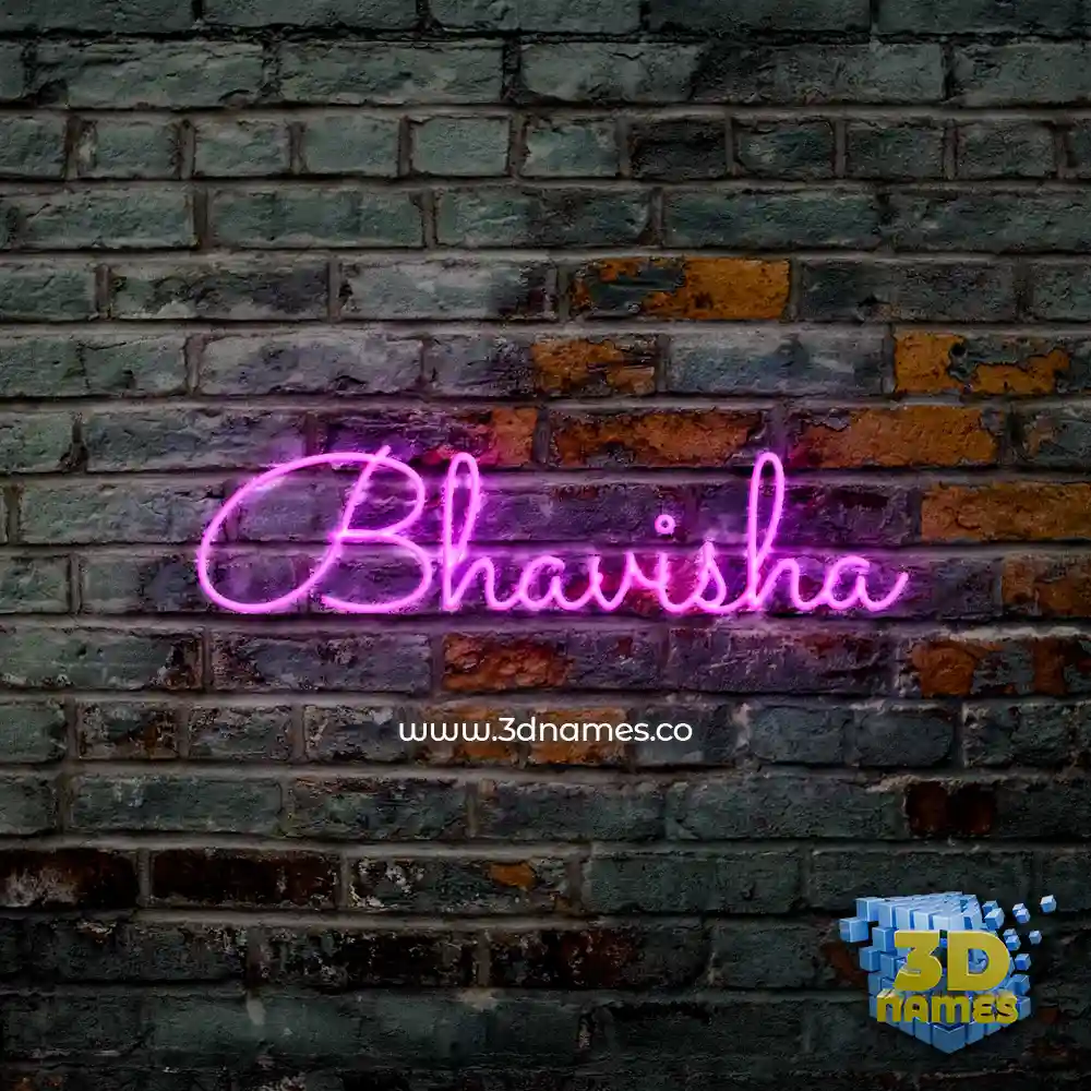 bhavisha in Pink Neon style - 3D name wallpaper